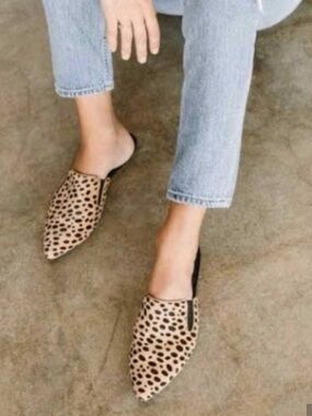 Jenni Kayne Leopard-Print Slip-On Mules in Tan and Black